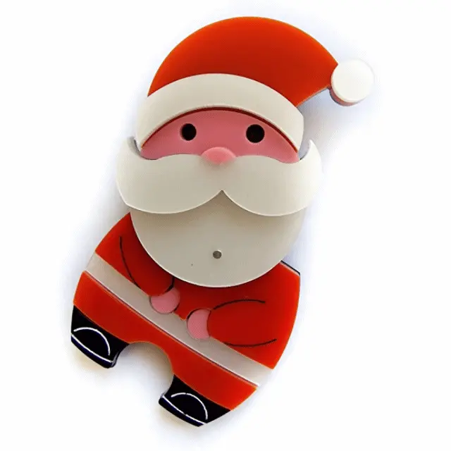 Animated Santa Brooch – Lively Christmas Character