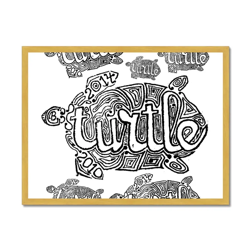 Antique-Framed Turtle Art Print – AQUA HMP2 Series