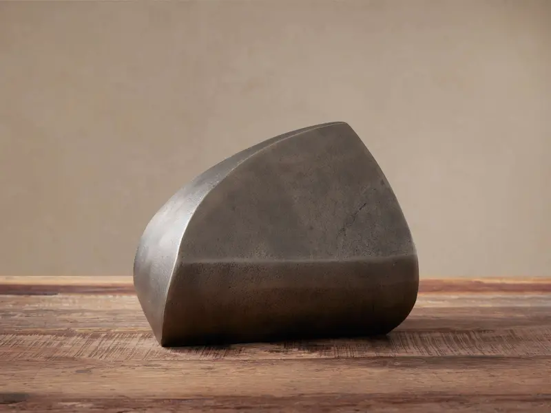Antique Nickel Metal Sculpture – Contemporary Decorative Accent