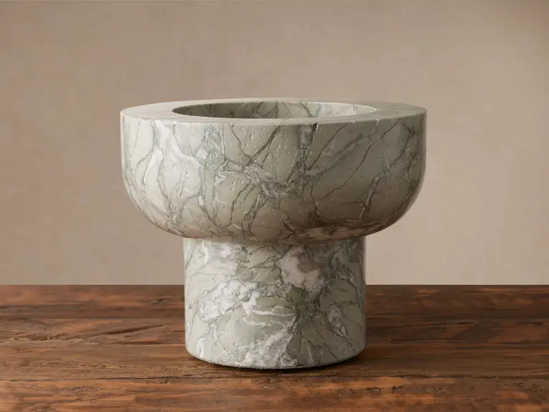 Aphra Tall Footed Bowl – Stylized Ceramic Centerpiece