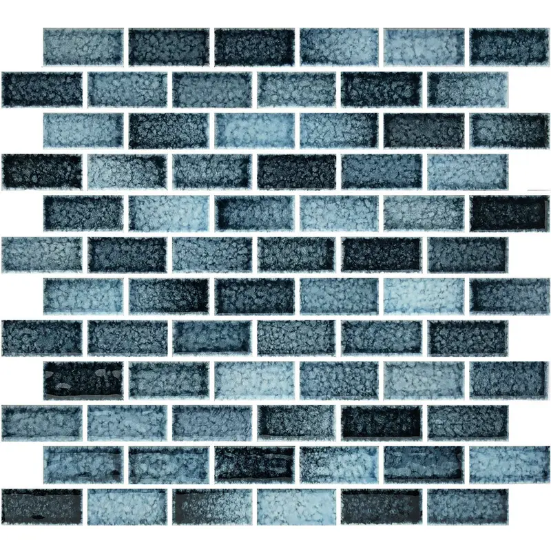 Aqua Blue 1×2 Inch Porcelain Swimming Pool Tile