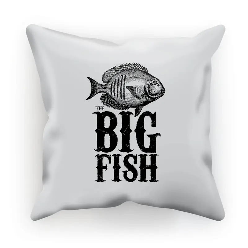 AQUA B&W Decorative Cushion – Big Fish Printed Throw Pillow