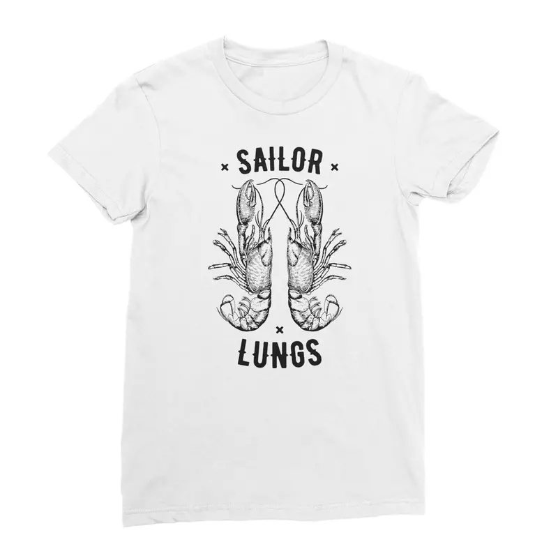 AQUA B&W Sailing Lungs Women’s Jersey T-Shirt