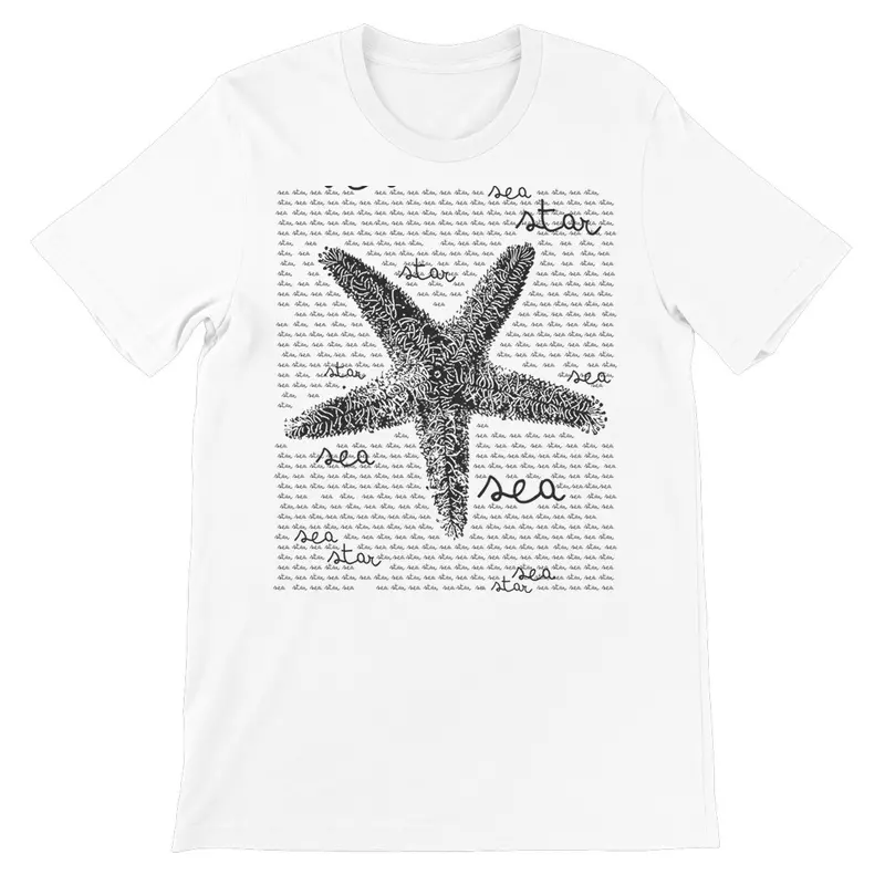 AQUA B&W Unisex Jersey T-Shirt – Sea Star Black & White
