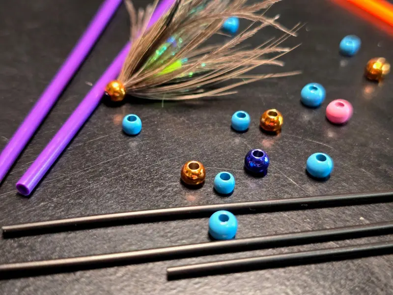 Aqua Flies Assorted Tube Beads for Streamer Construction