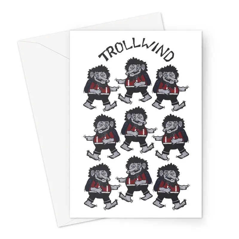 AQUA HMP2 Folded Greeting Card – Trollwind2 Design