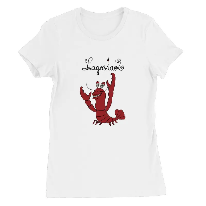 AQUA HMP2 Lagosta Women’s Fine Jersey T-Shirt – Elegant Lobster-Motif Top in Premium Cotton Blend