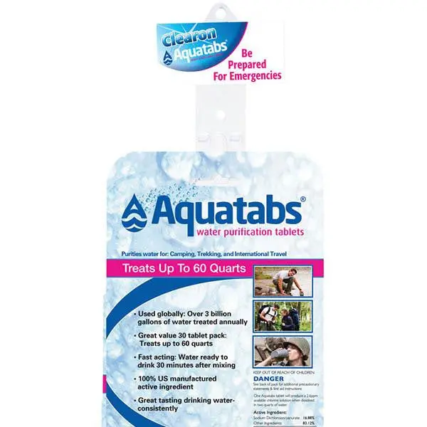 Aquatabs Purification Tablets – Clip-Strip Packaging (12 x 30-Pack)