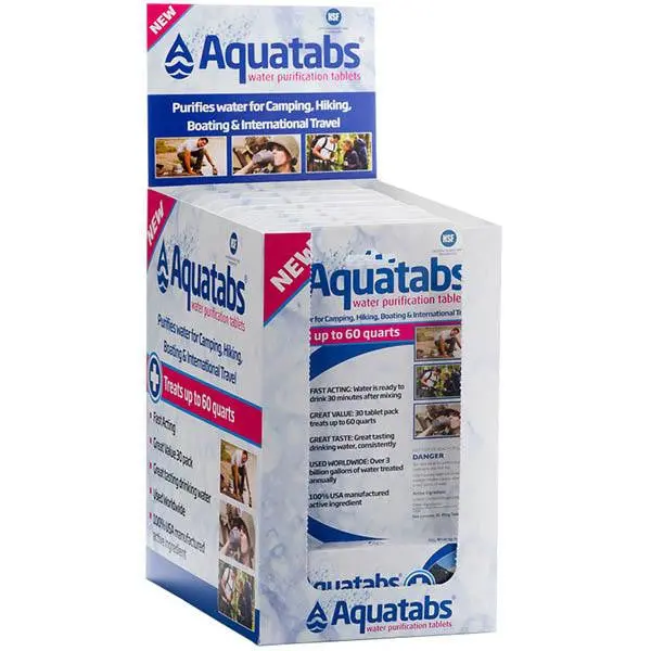 Aquatabs Water Purification Tablets – Countertop Display Box (12 x 30-Pack)