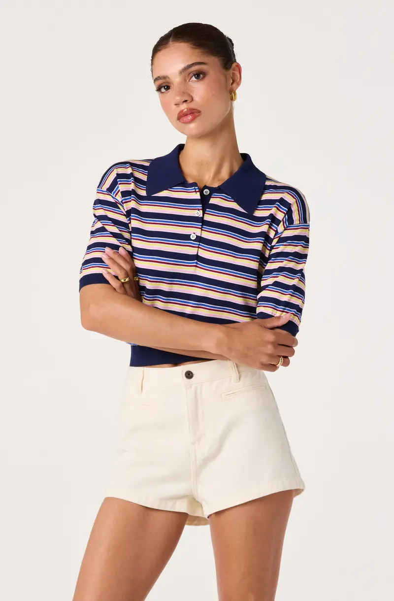 Arden High-Rise Denim Mini Shorts with Clean Lines