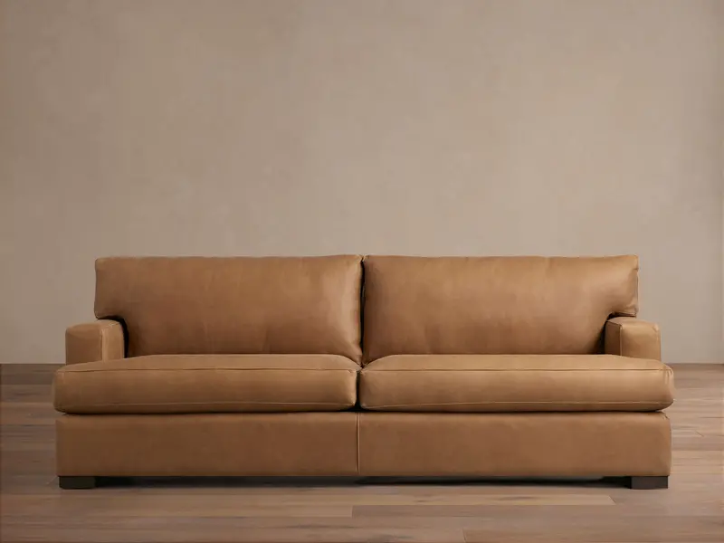 Arhaus Dune Leather Sofa – Clean-Line Living Room Seating