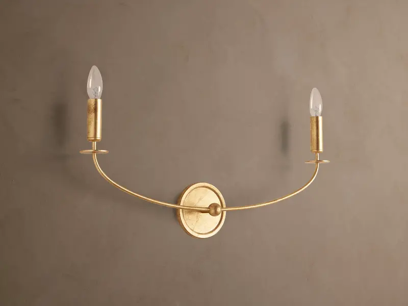 Arnett Dual-Arm Wall Sconce with Brushed Metal Finish