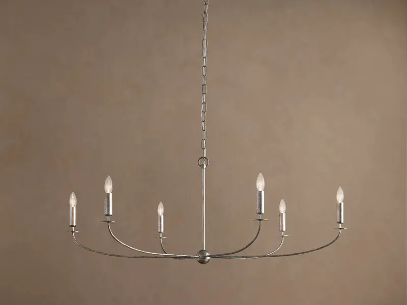 Arnett Round Chandelier – Silver-Finished Metal Lighting