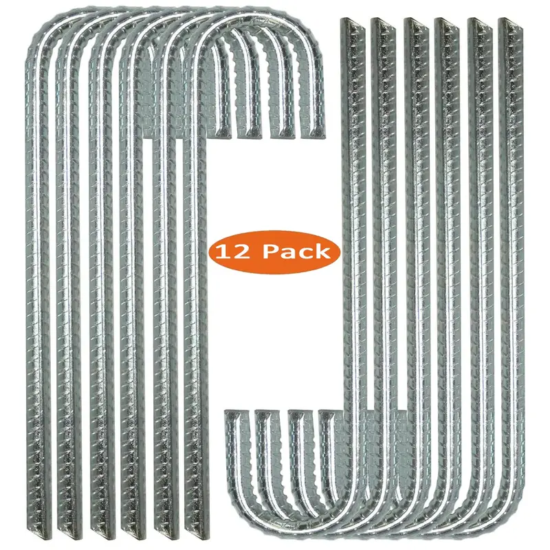Ashman 12-Inch Rebar Stake Anchors – 12-Pack for Temporary Securing of Tents, Canopies & Yard Equipment