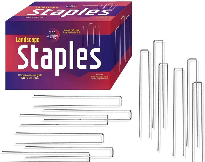 Ashman 12″ Landscape Staples – 200-Piece Galvanized Sod & Turf Securing Kit