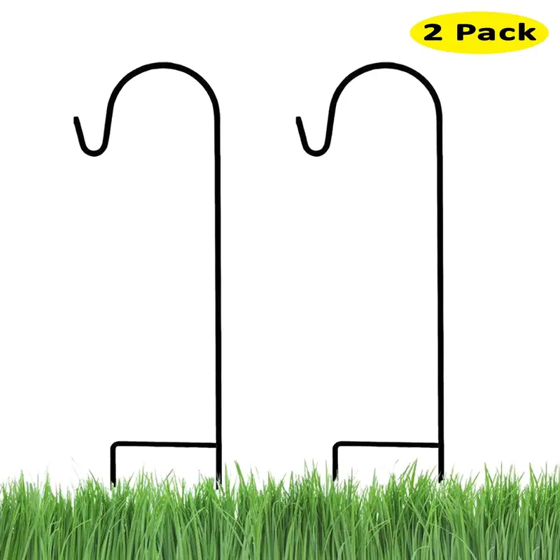 Ashman 25-Inch Shepherd’s Hooks – 2-Pack for Balconies, Small Gardens, and Indoor-Outdoor Use