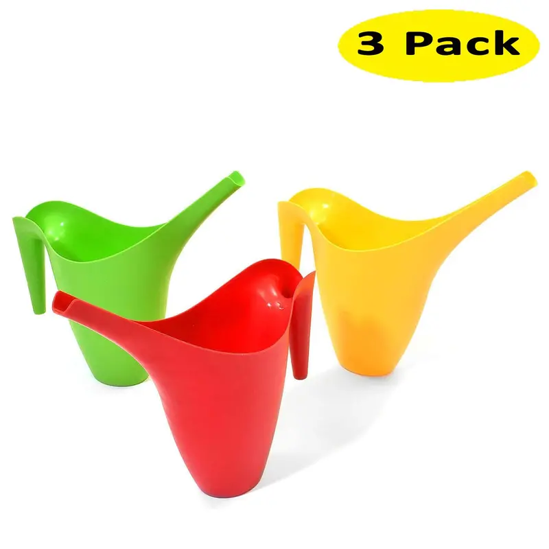 Ashman 2L Tri-Color Watering Can Set – Red, Green, Yellow for Indoor & Outdoor Plants