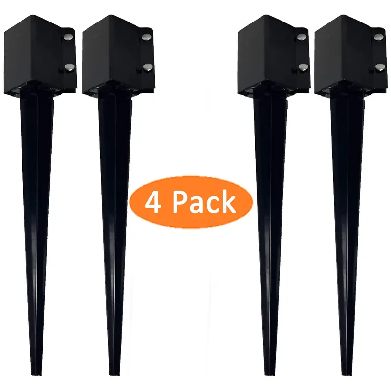 Ashman 30-Inch Square Fence Post Anchor – 4-Pack Bundle for Multi-Post Installations