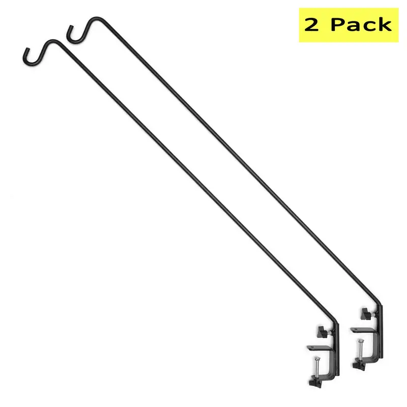 Ashman 49-Inch Deck-Mount Hook Set – 2-Pack for Rail or Post Installation