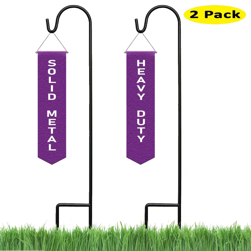 Ashman 50-Inch Metal Shepherd’s Hooks – 2-Pack for Outdoor Decor and Garden Accessories