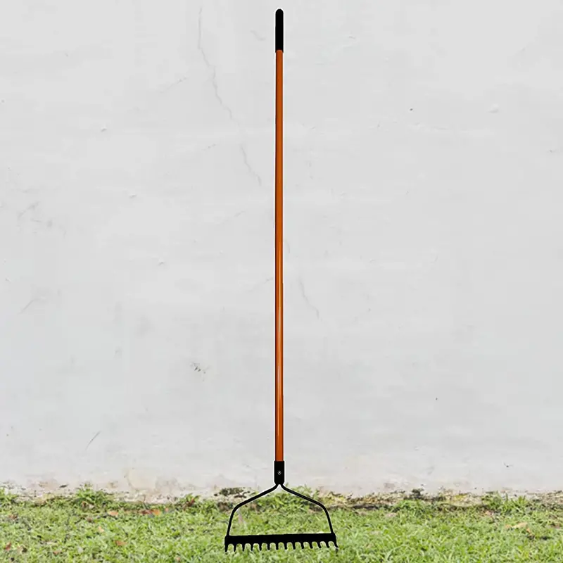 Ashman 56-Inch Bow Rake – Fiberglass Handle with Rubber Grip, Rust-Resistant Tines for Lawn and Garden Use