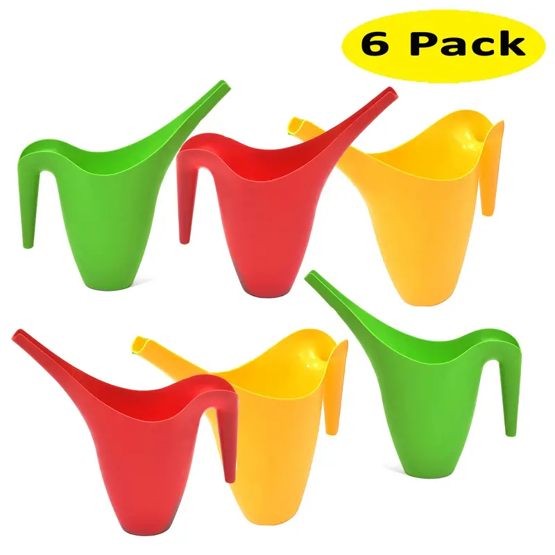 Ashman 6-Pack Colorful Watering Cans – 2-Liter Metal Design for Indoor & Outdoor Plant Care