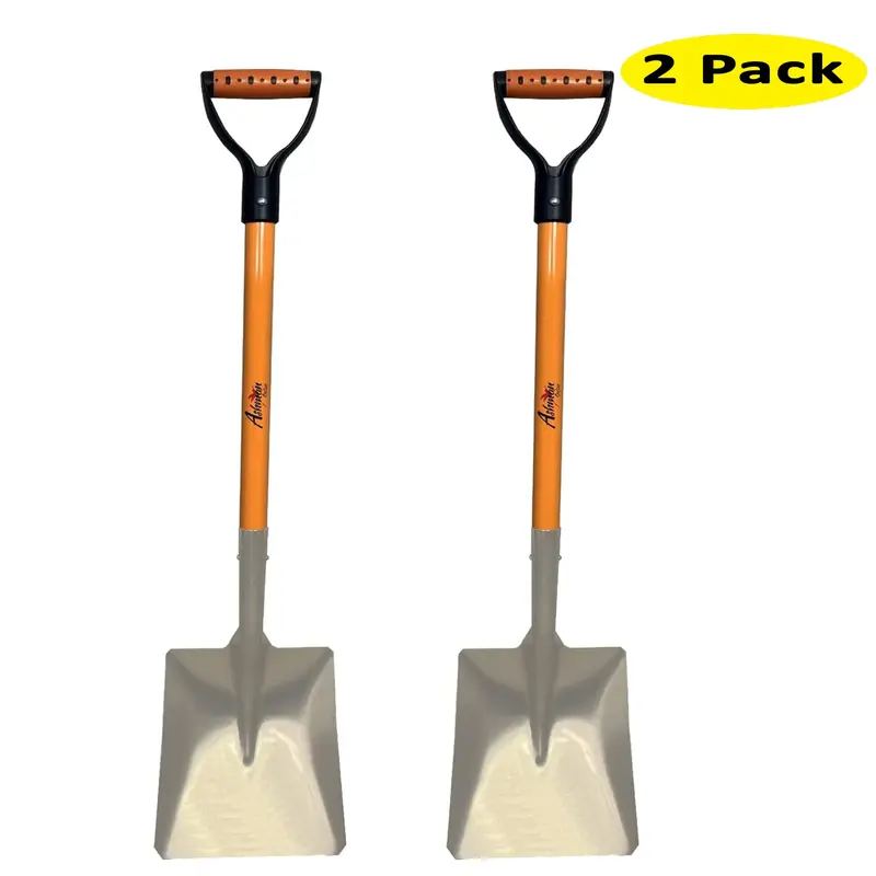 Ashman All-Purpose Snow Shovel – Extra-Large Scoop and Reinforced Fiberglass Handle (2-Pack)