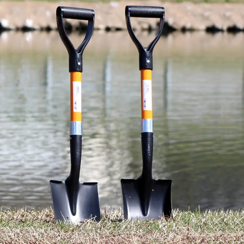 Ashman Assorted Mini Shovels Set – 2-Pack Round & Square 27-Inch D-Cup Handle Shovels, Lightweight Yet Durable Construction