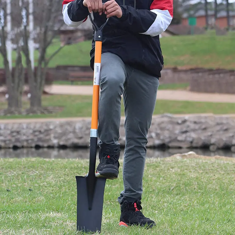 Ashman Drain Spade – 48-Inch Fiberglass-Handle Shovel with D-Grip and 16-Inch Reinforced Steel Blade