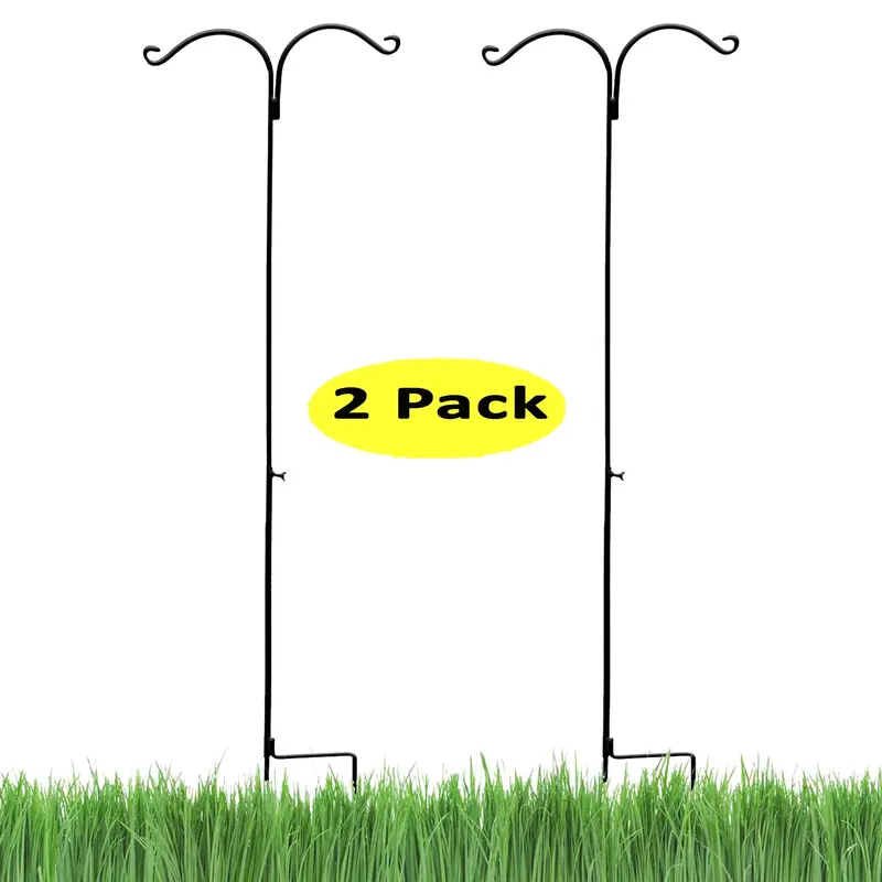 Ashman Dual-Arm 65-Inch Shepherd’s Hook – 2-Pack, Rust-Resistant Steel for Heavy Plant Baskets and Wedding Décor