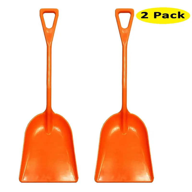 Ashman Heavy-Duty Plastic Snow Shovel – Ergonomic Design for Light to Moderate Snow Removal (2-Pack)