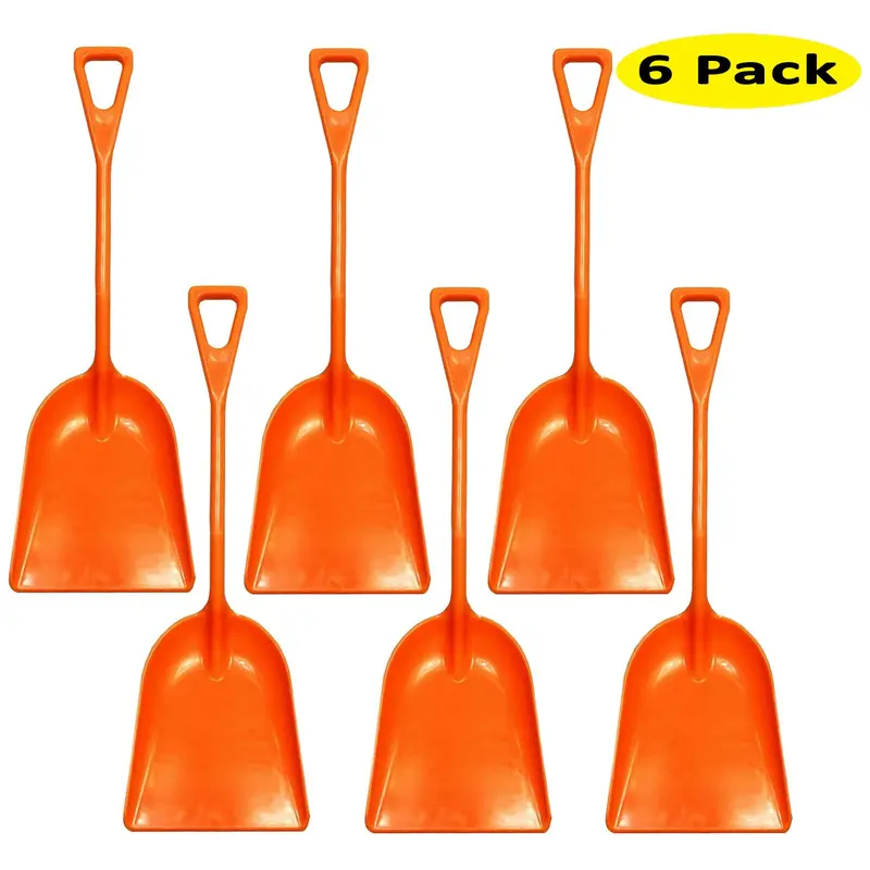 Ashman Heavy-Duty Plastic Snow Shovel – Ergonomic Design for Light to Moderate Snow Removal (6-Pack)