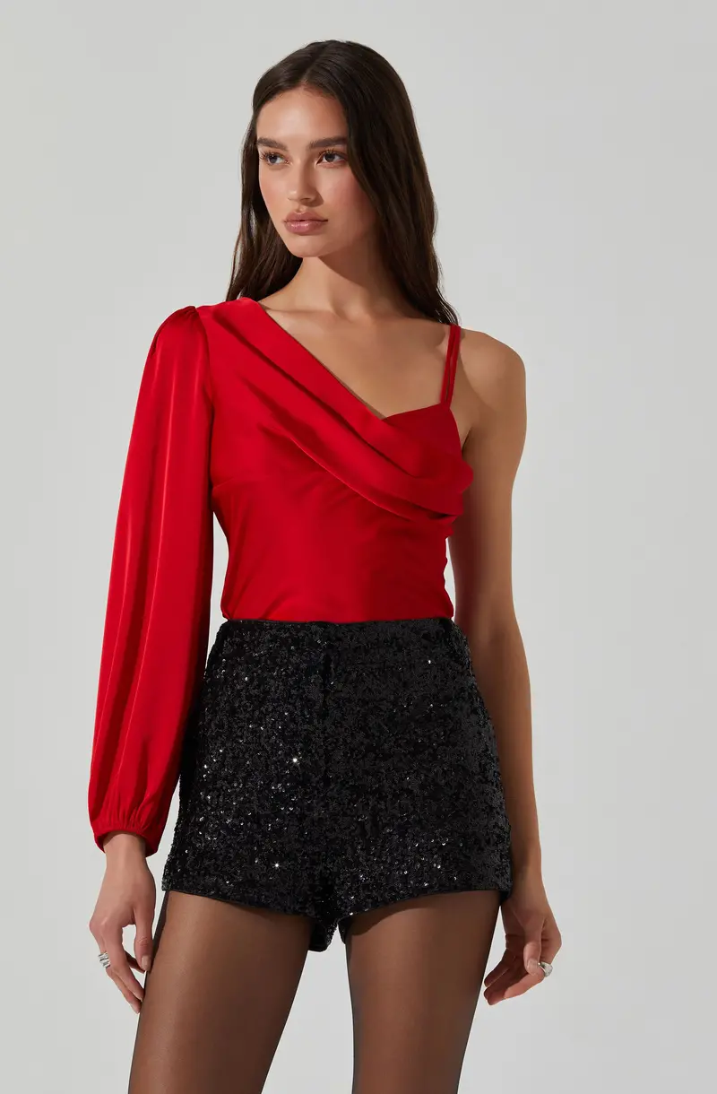Asymmetrical One-Shoulder Blouse