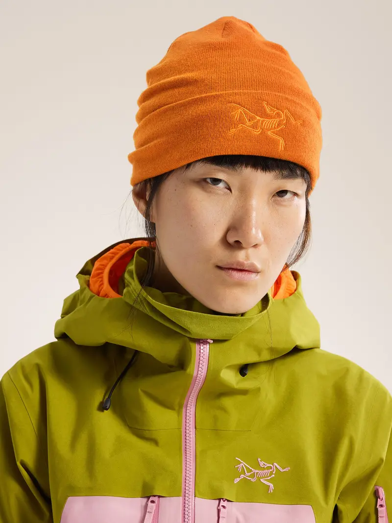 Avian-Embroidered Wool Blend Beanie