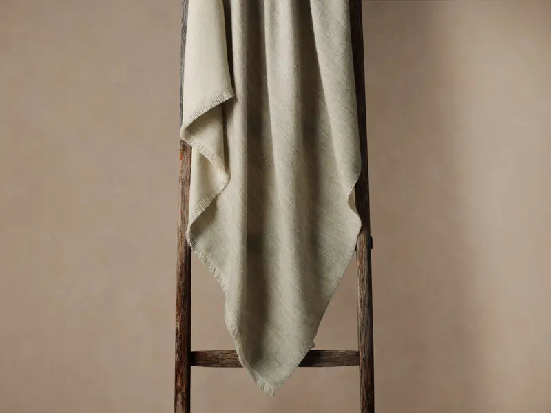 Baby Alpaca Knit Throw in Fog Gray