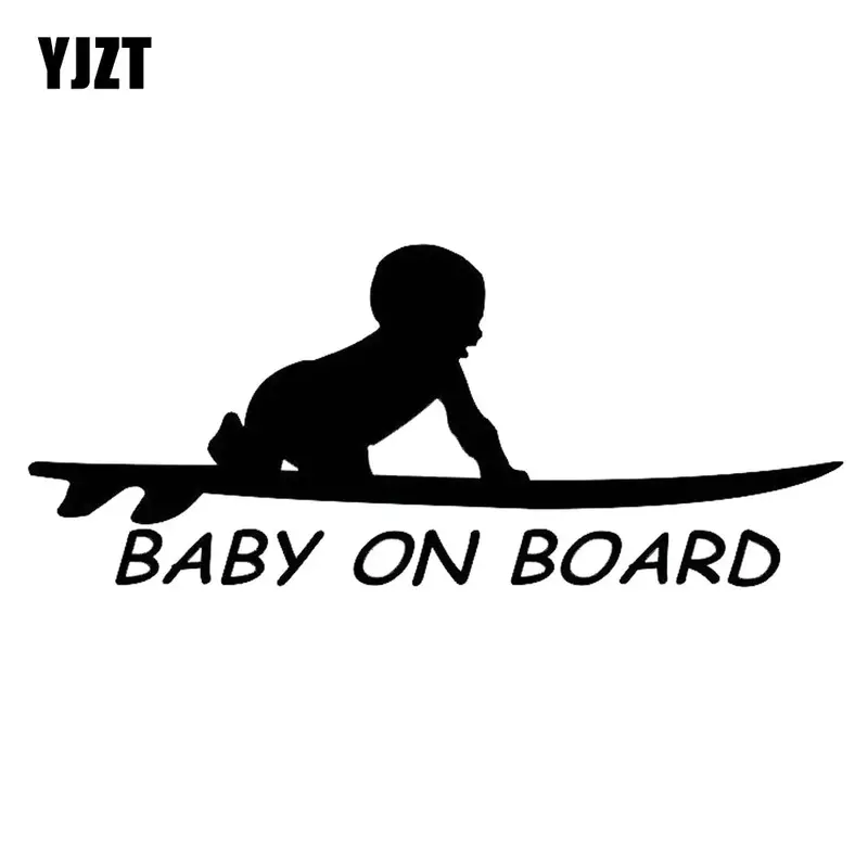 ‘Baby On Board’ Surf-Themed Car Decal – Humorous Vinyl Window Sticker for Surfing Families
