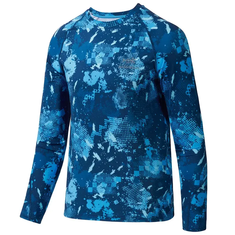 Bassdash Youth UPF50+ Camo Long-Sleeve Performance Shirt – Ideal for Fishing, Hiking, Cycling & Surfing
