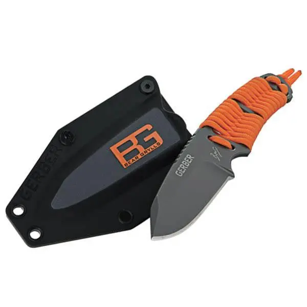 Bear Grylls Paracord-Fixed Survival Knife – Black Handle, Plain Blade