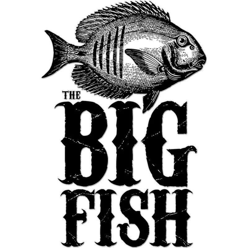 Big Fish Temporary Tattoo – Aqua Black & White