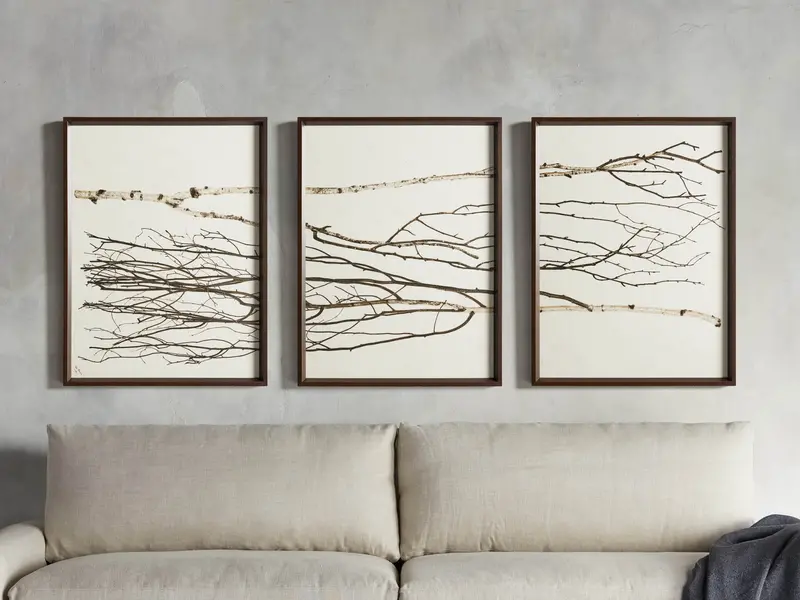 Birch Framed Art Print Set – Three Nature-Inspired Pieces
