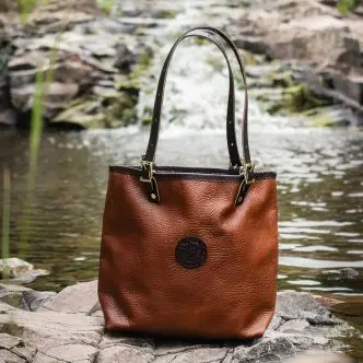 Bison Leather Travel Tote Bag