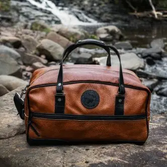 Bison Leather Weekender Duffel Bag