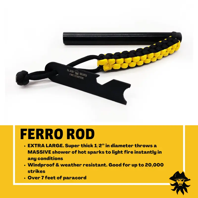 Black Beards Premium Ferrocerium Fire Starter Rod