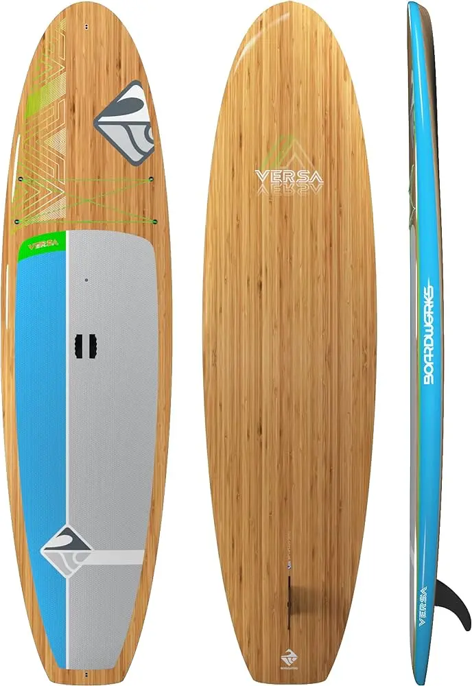 Boardworks Versa Recreational Hardboard SUP – 10’6″ Bamboo/Blue Epoxy Design