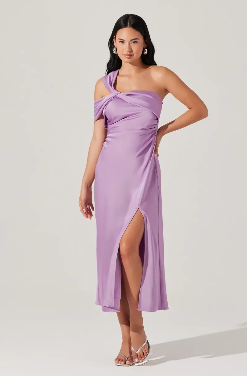 Bold Cersei One-Shoulder Midi Dress