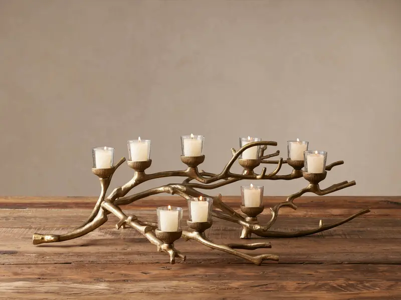 Branch-Style Metal Candle Holder