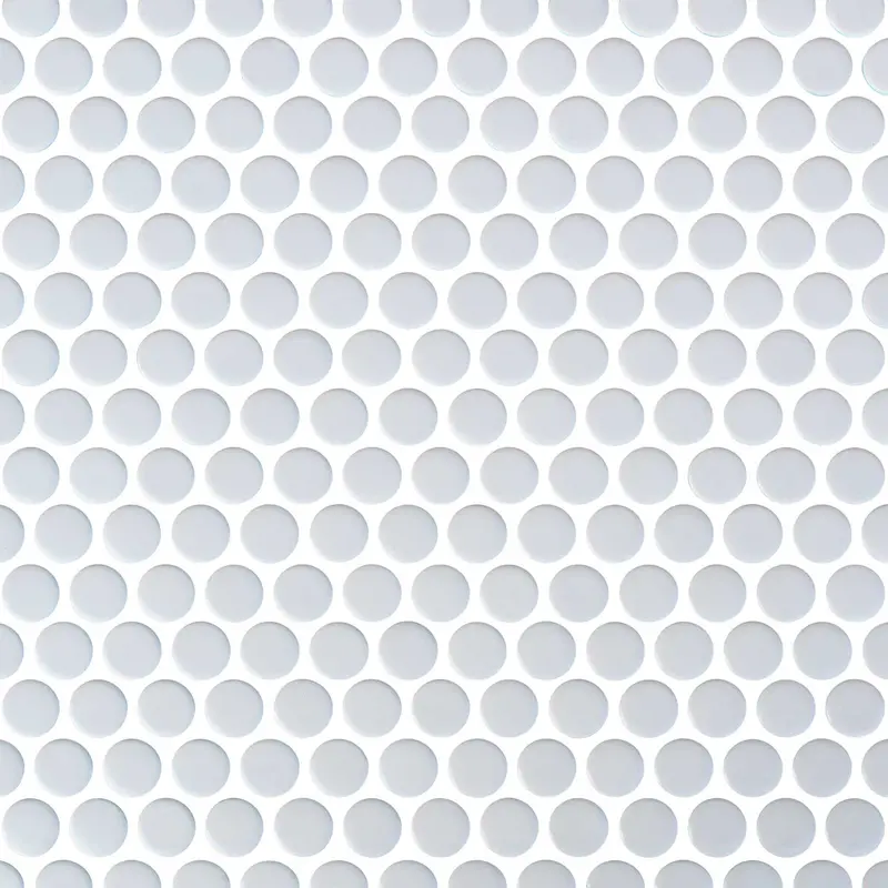 Bright White Penny Round Porcelain Mosaic Tile