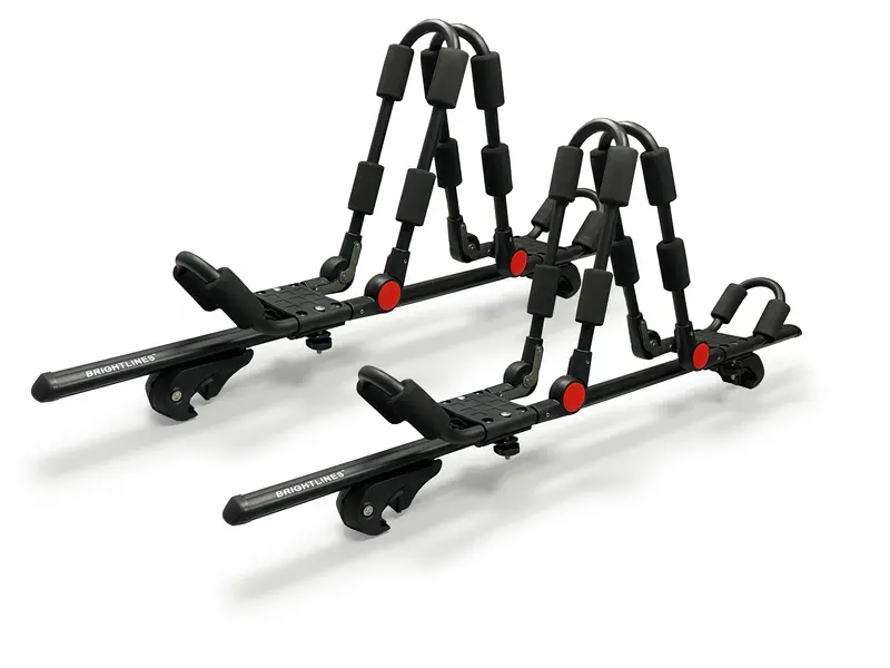 BRIGHTLINES 53-Inch Lockable Crossbars + Foldable Kayak Racks – Universal Combo