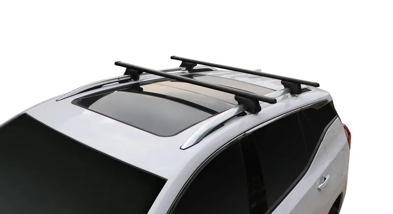 BRIGHTLINES 54″ Matte Black Universal Roof Crossbars – Set of 2, Designed for Raised Side Rails