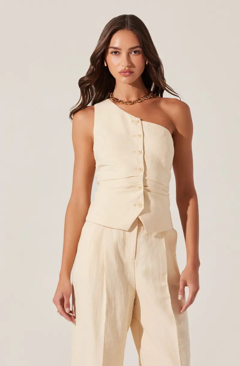 Bryony Asymmetrical One-Shoulder Vest Top
